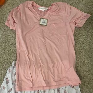 Pink and White Pajama Set